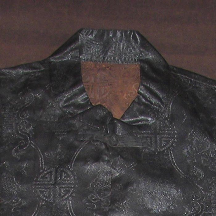 OEEA Short sleeve men Black silk tang suits