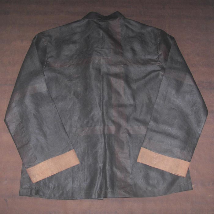 Black silk men double cuff Tang suit