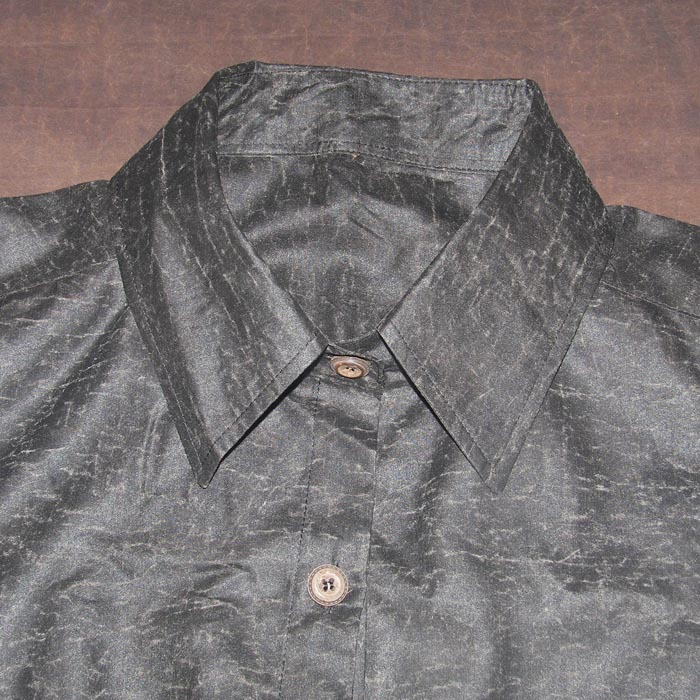 Victory pattern Xiangyunsha silk men short sleeved shirt