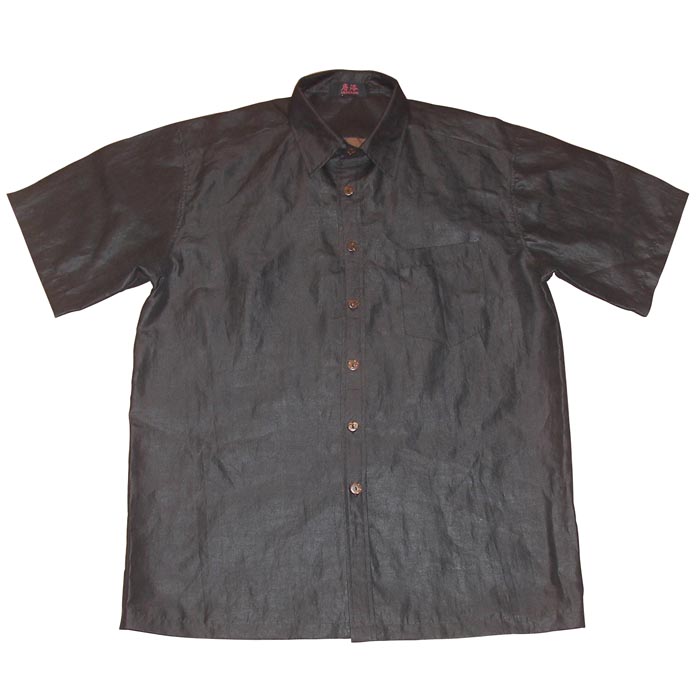 Silk men short sleeved shirt