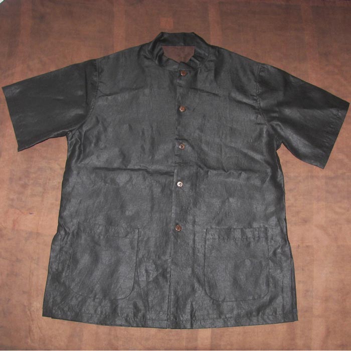 Short sleeved Victory pattern Xiangyunsha silk mens collar shirts