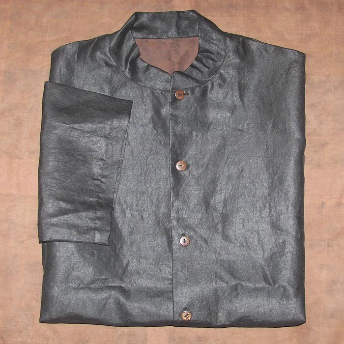 Silk men long sleeve collar shirt