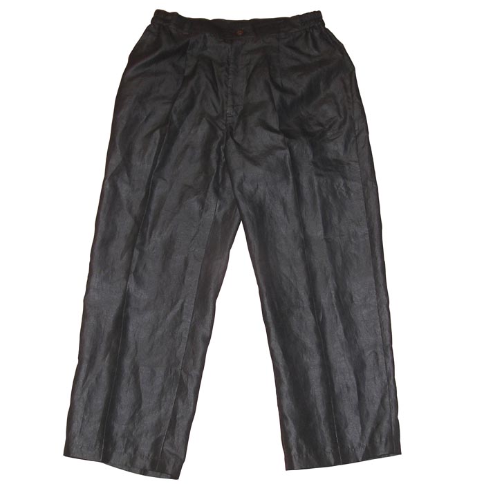 Mens Black Silk casual trousers