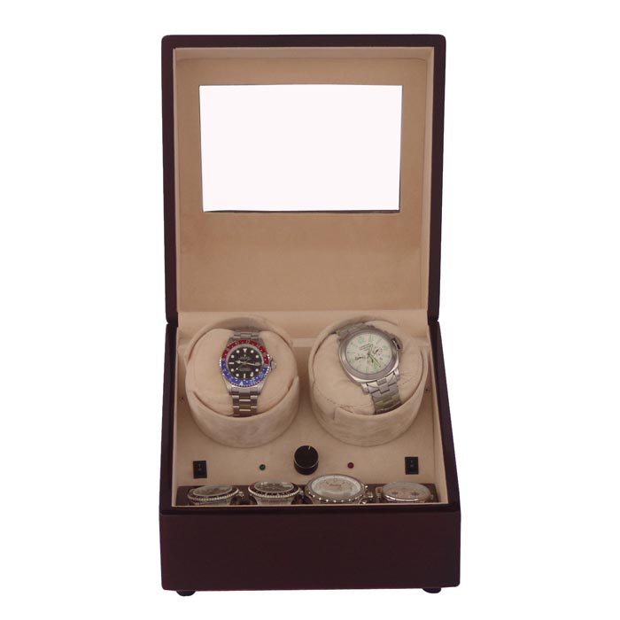 Double watch winder with 4 watch cases