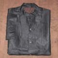 Short sleeved Black silk mens collar shirts